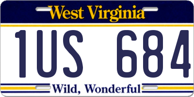 WV license plate 1US684