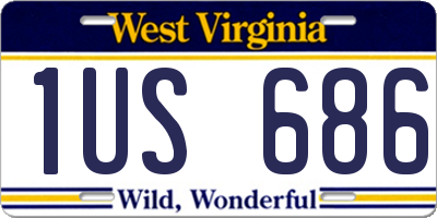 WV license plate 1US686