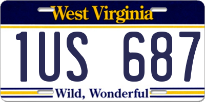 WV license plate 1US687