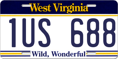 WV license plate 1US688