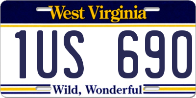 WV license plate 1US690