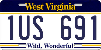 WV license plate 1US691