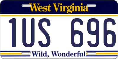 WV license plate 1US696