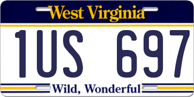 WV license plate 1US697