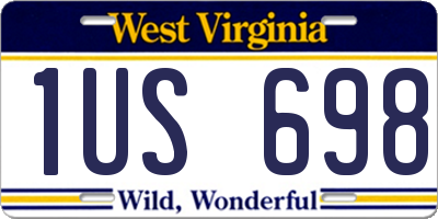 WV license plate 1US698