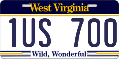 WV license plate 1US700