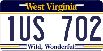 WV license plate 1US702