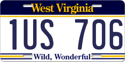 WV license plate 1US706