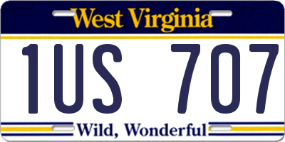 WV license plate 1US707