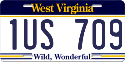 WV license plate 1US709