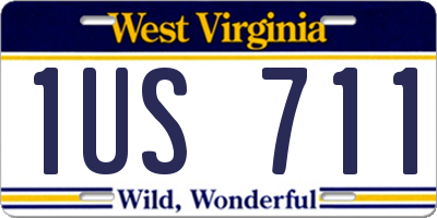 WV license plate 1US711