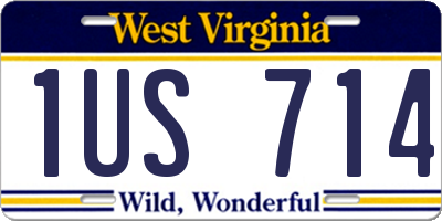 WV license plate 1US714