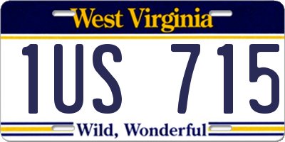 WV license plate 1US715