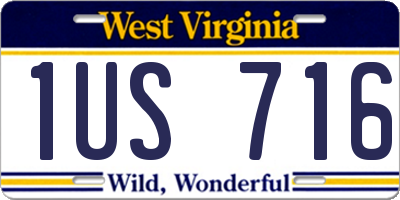 WV license plate 1US716