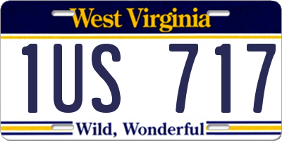 WV license plate 1US717