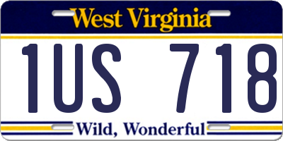 WV license plate 1US718