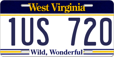 WV license plate 1US720
