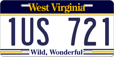 WV license plate 1US721