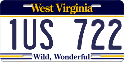 WV license plate 1US722