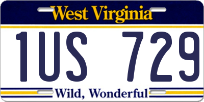 WV license plate 1US729
