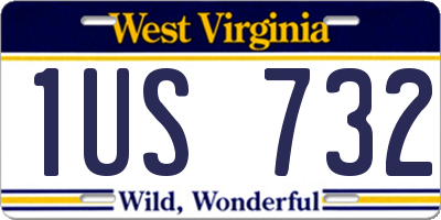 WV license plate 1US732