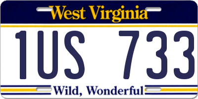 WV license plate 1US733