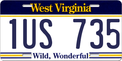 WV license plate 1US735