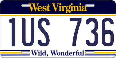 WV license plate 1US736