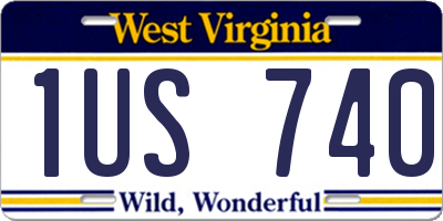 WV license plate 1US740