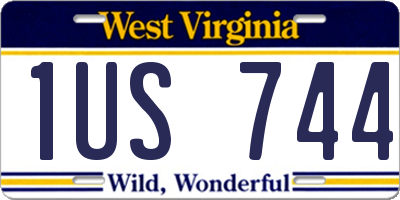 WV license plate 1US744