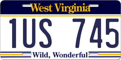 WV license plate 1US745