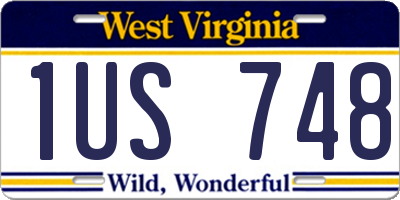 WV license plate 1US748