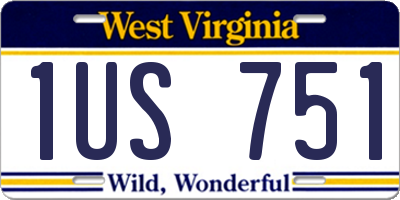 WV license plate 1US751