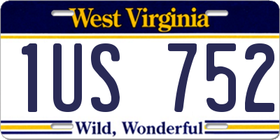 WV license plate 1US752