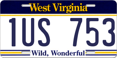 WV license plate 1US753