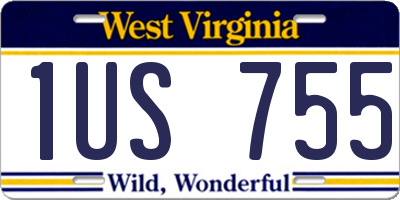 WV license plate 1US755