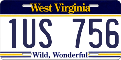 WV license plate 1US756