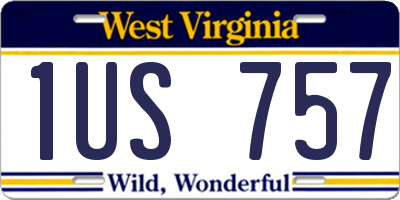WV license plate 1US757