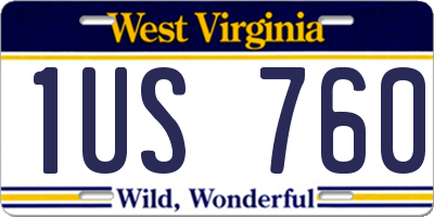 WV license plate 1US760