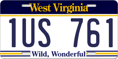 WV license plate 1US761