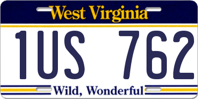 WV license plate 1US762