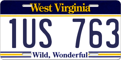 WV license plate 1US763