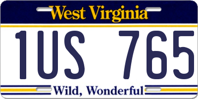 WV license plate 1US765