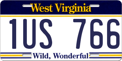 WV license plate 1US766