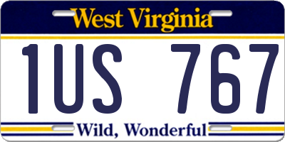 WV license plate 1US767