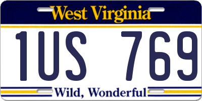 WV license plate 1US769