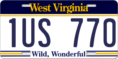 WV license plate 1US770