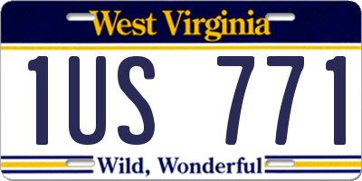 WV license plate 1US771