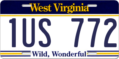 WV license plate 1US772