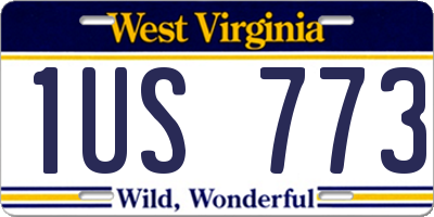 WV license plate 1US773